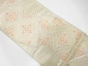 アンティーク 扇に華文模様織り出し袋帯(着用可)